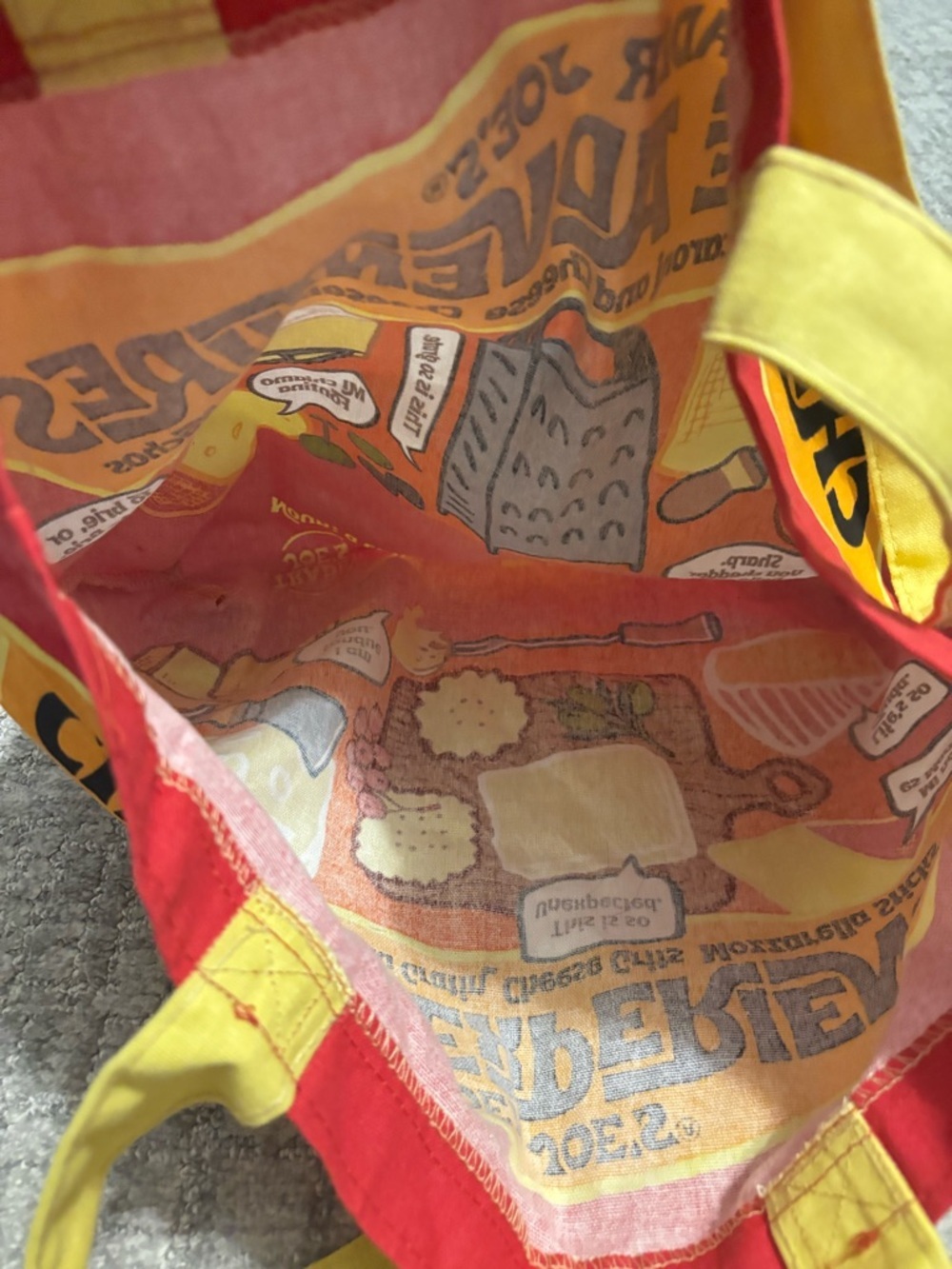 Trader Joe's Cheese Print Reusable Canvas Shopping Bag - Picture 4 of 6